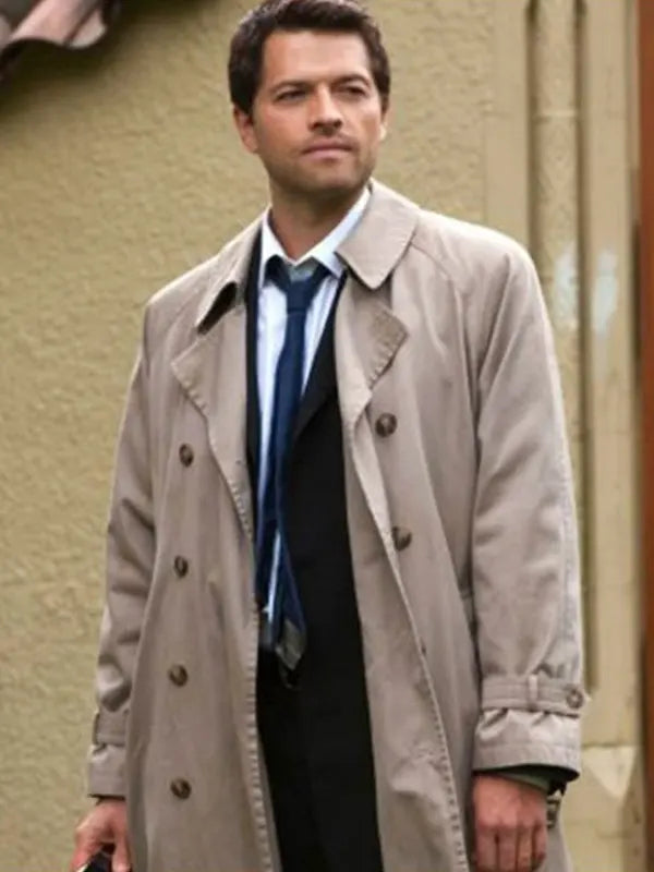 Misha Collins Supernatural Beige Trench Coat