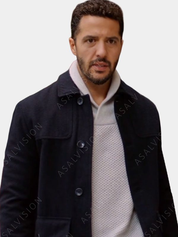 Mom's Christmas Boyfriend Zach Smadu Blue Coat