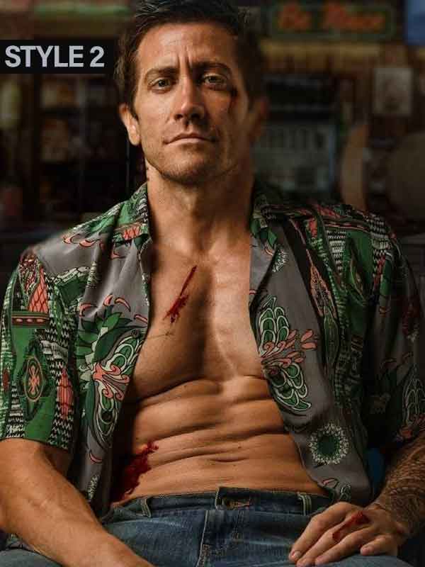 Jake Gyllenhaal Road House 2024 Black Floral Shirt