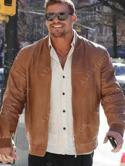 Ordinary Angels 2024 Alan Ritchson Brown Leather Jacket