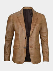 Panelist Tan Leather Blazer