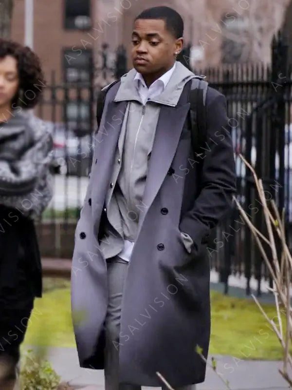 Tariq St. Patrick Power Book II Ghost Season 3 Grey Trench Coat