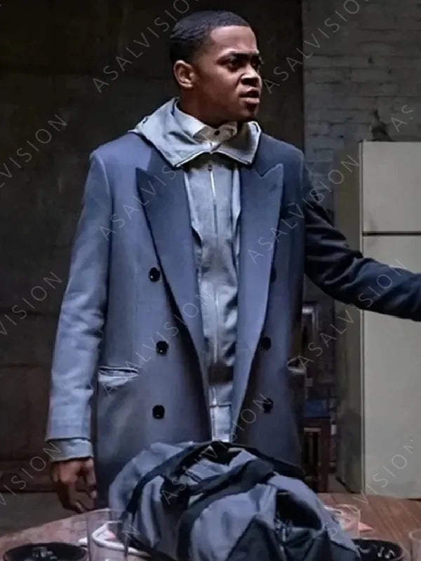 Tariq St. Patrick Power Book II Ghost Season 3 Grey Trench Coat