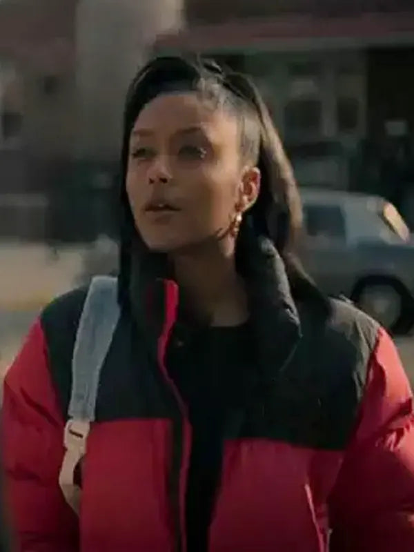 Power Book III Corinne Red And Black Puffer Jacket