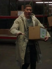 Tommy Egan Power White Hooded Cotton Coat