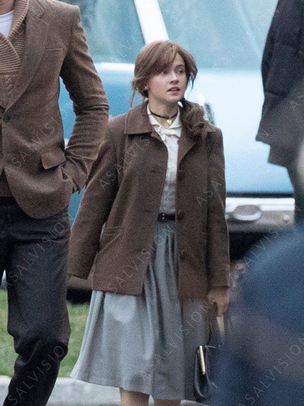 Priscilla 2023 Cailee Spaeny Brown Jacket