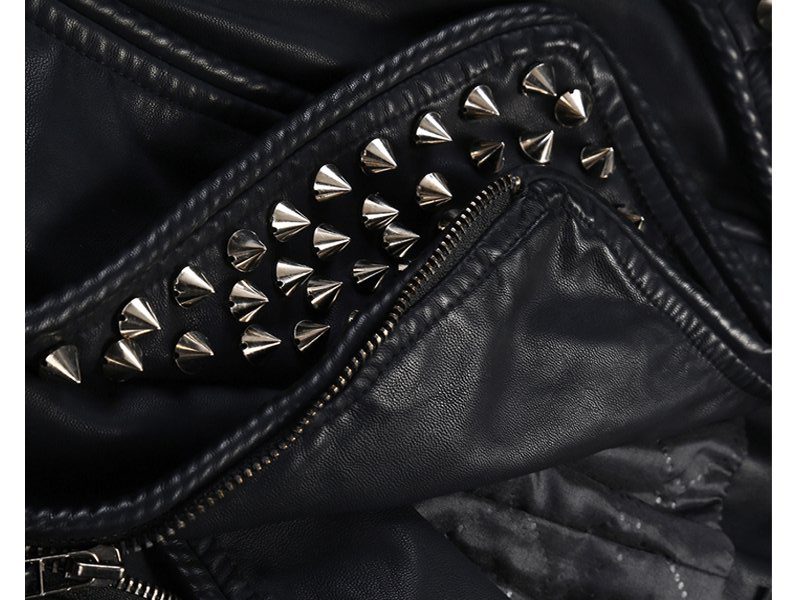 Women's Black Studded Leather Jacket