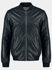 Real Sheepskin Bomber Leather Jacket For Men