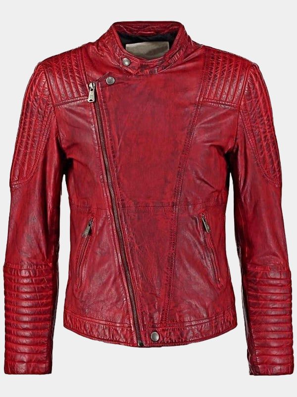 Drexon Red Biker Leather Jacket