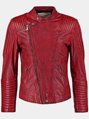 Drexon Red Biker Leather Jacket