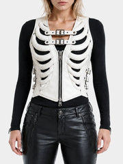 Rib Cage Corset Leather Vest
