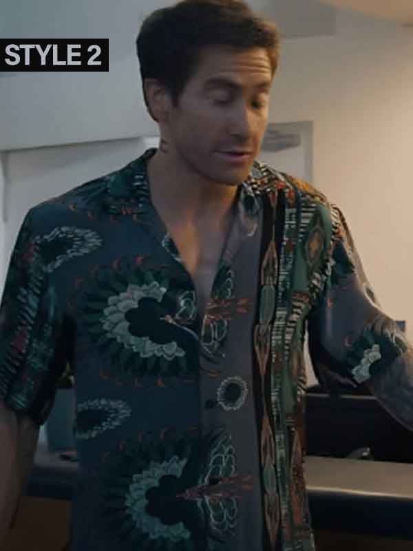 Jake Gyllenhaal Road House 2024 Black Floral Shirt