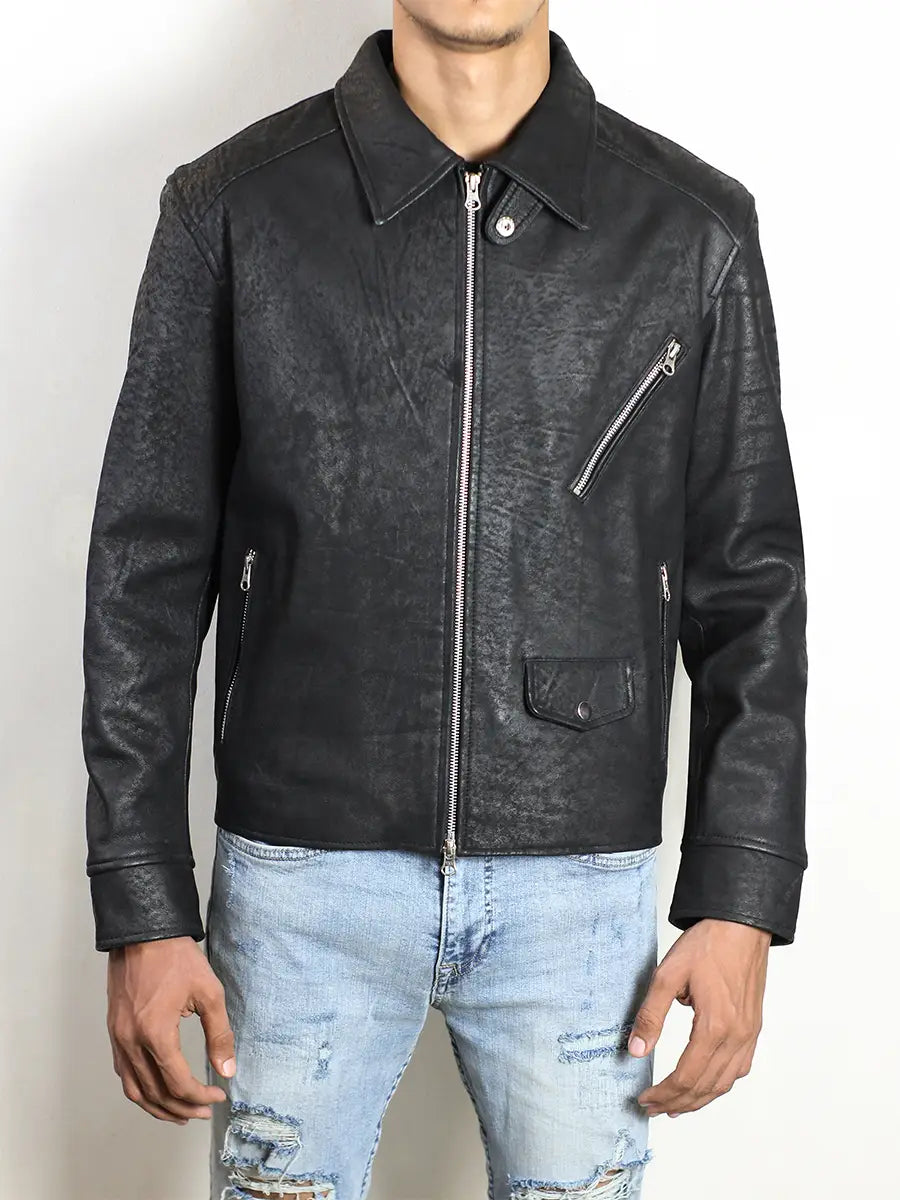 Knoxridge Black Men's Textured Leather Jacket