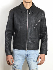 Knoxridge Black Men's Textured Leather Jacket