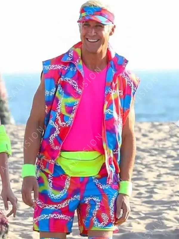 Ryan Gosling Barbie 2023 Rainbow Vest