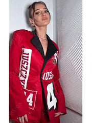 San Francisco 49ers Kristin Juszczyk Red Blazer