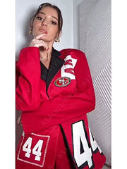 San Francisco 49ers Kristin Juszczyk Red Blazer