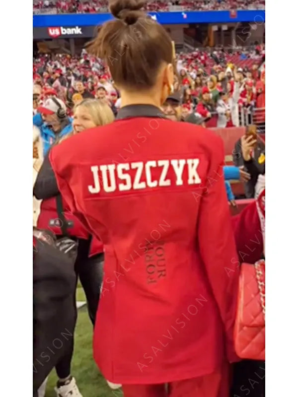 San Francisco 49ers Kristin Juszczyk Red Blazer