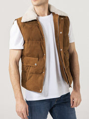 Suede Leather Vest For Men's
