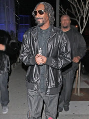 Snoop Dogg Black Bomber Real Leather Jacket