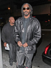 Snoop Dogg Black Bomber Real Leather Jacket