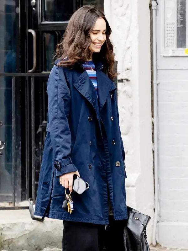 Sofia Carson The Life List Blue Cotton Coat