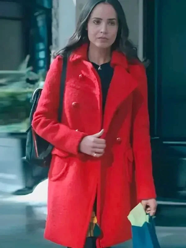 Sofia Carson The Life List 2025 Red Coat