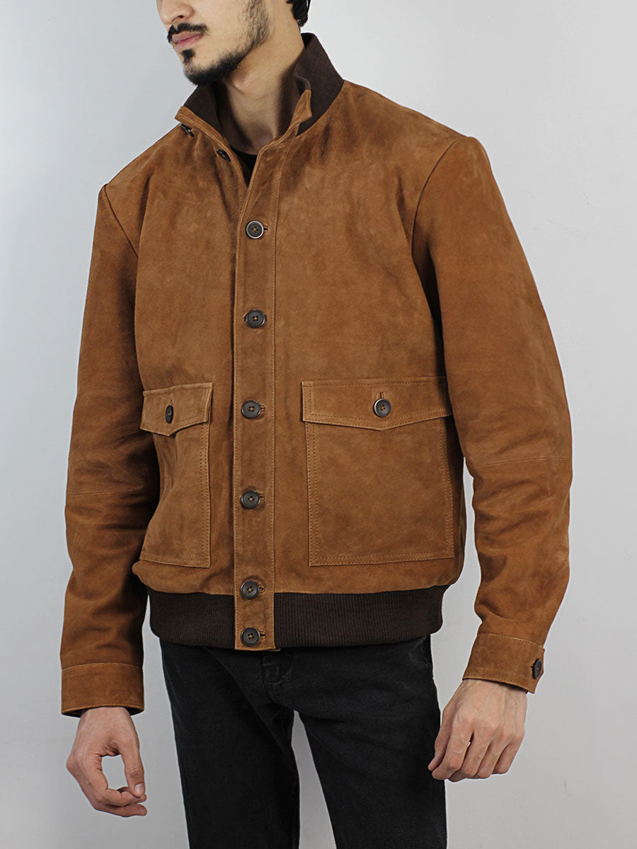 Varkell Suede Bomber Jacket