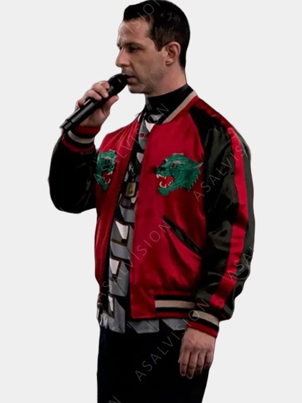 Succession Season 4 Jeremy Strong Red Bomber Jacket