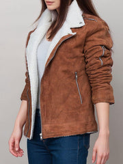 Calista Suede Sherpa Lined Jacket