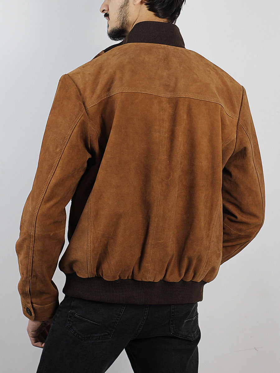 Varkell Suede Bomber Jacket