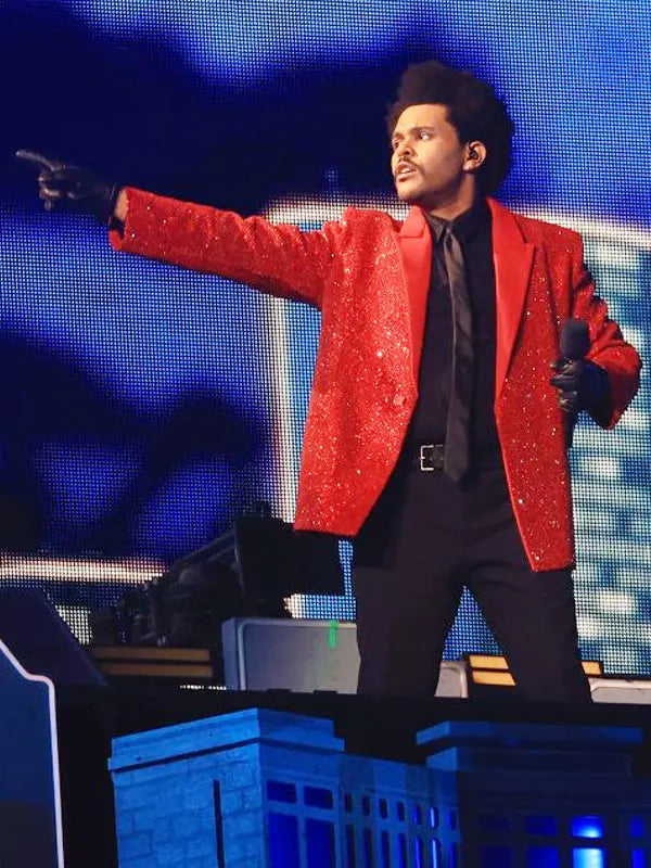 Super Bowl The Weeknd Sequin Red Blazer
