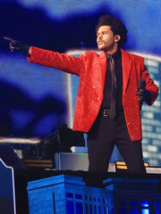 Super Bowl The Weeknd Sequin Red Blazer