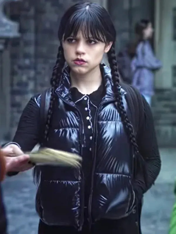 Wednesday Season 2 Addams Black Puffer Vest