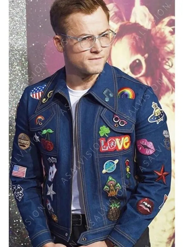 Elton John Rocketman Patches Denim Jacket