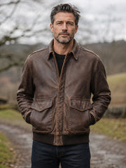 Thatcher A2 Brown Leather Bomber Jacket