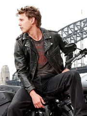 The Bikeriders Austin Butler Black Leather Jacket