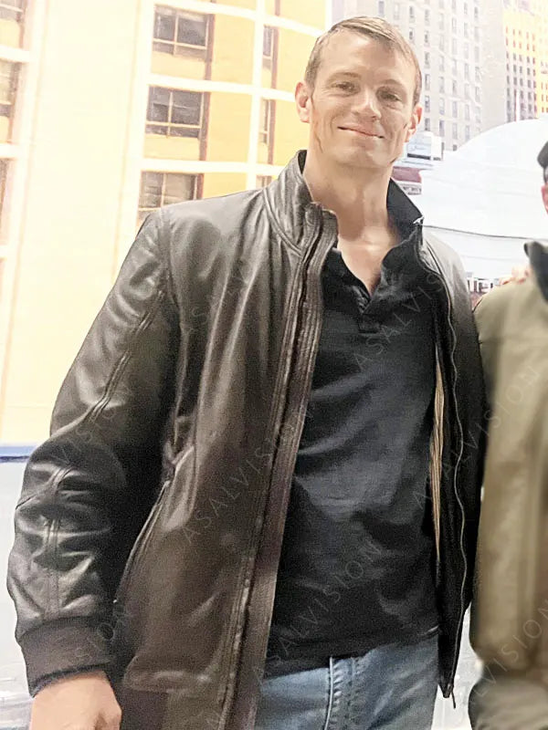 The Silent Hour Joel Kinnaman Leather Jacket - Dark Brown
