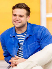 The Today Show 2024 Leo Woodall Blue Cotton Jacket