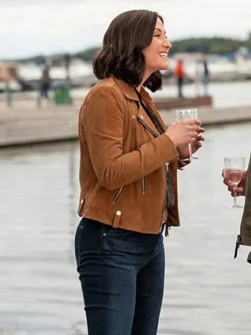 The Way Home 2023 Chyler Leigh Suede Jacket