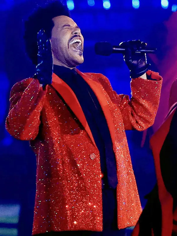Super Bowl The Weeknd Sequin Red Blazer