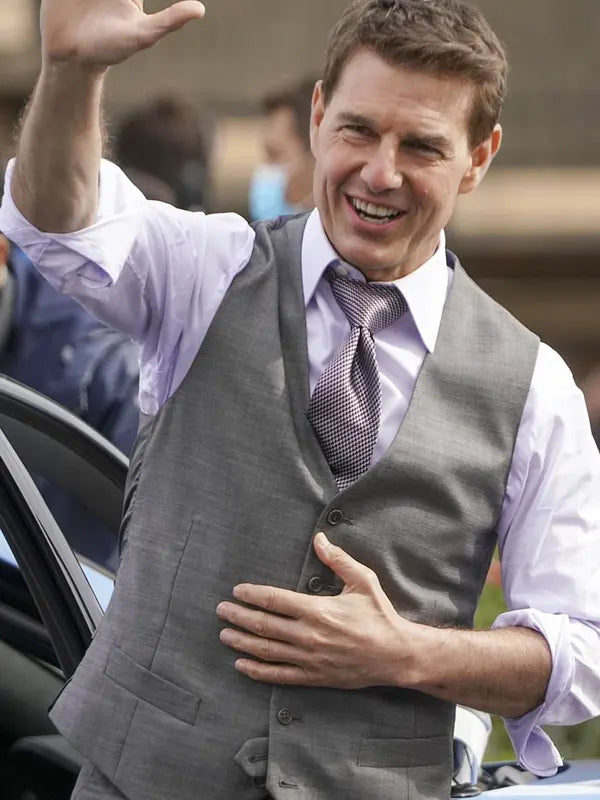 Tom Cruise Mission Impossible 7 Grey Vest