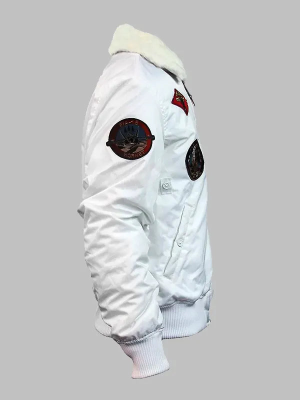 Top Gun B 15 Flight White Bomber Jacket