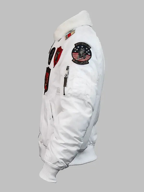 Top Gun B 15 Flight White Bomber Jacket