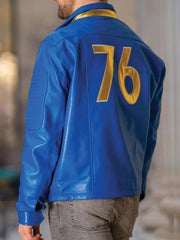 Vault Fallout 76 Leather Blue Jacket