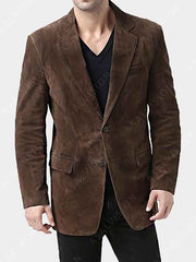 Mens Chocolate Brown Vintage Suede Blazer