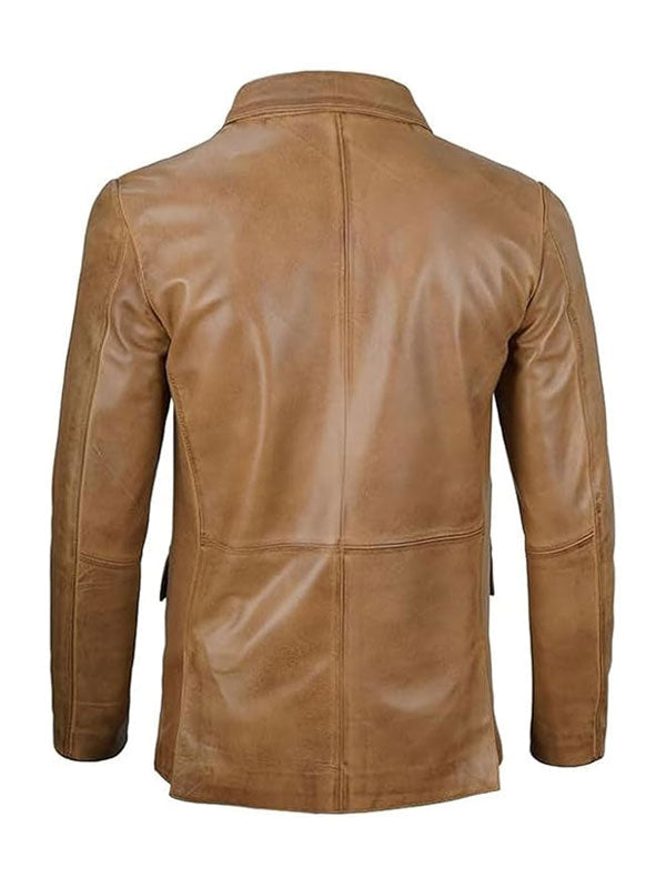 Panelist Tan Leather Blazer