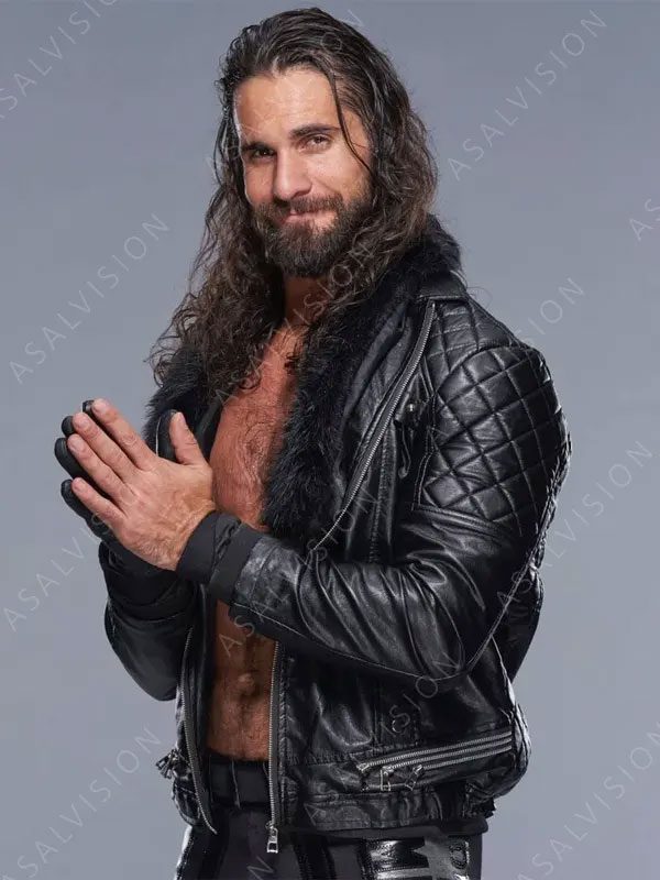 Seth Rollins Fur Leather Jacket