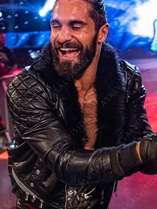 Seth Rollins Fur Leather Jacket
