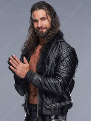 Seth Rollins Fur Leather Jacket